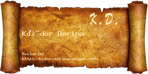 Kódor Dorina névjegykártya